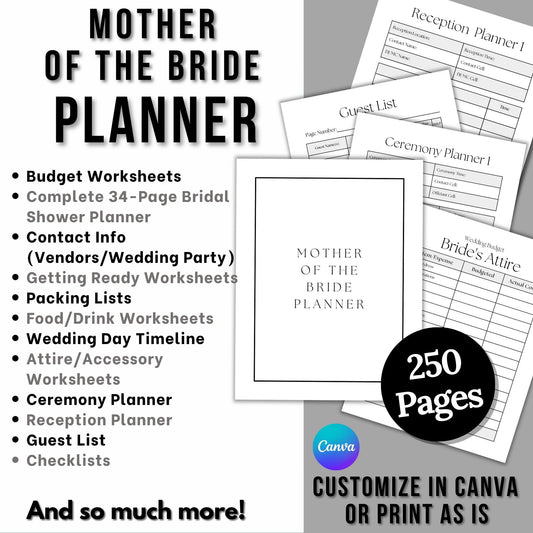 Mother of the Bride Wedding Planner (Minimalistic)